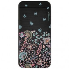 Capa para Samsung Galaxy A21 Case2you - Escovada Preta Floral Borboletas